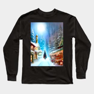 A Quaint Christmas Village Long Sleeve T-Shirt